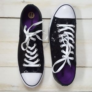 Converse All Star Sequins Black Sneakers Size 13